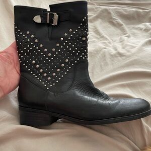 SCHUTZ Black Studded Combat Boots